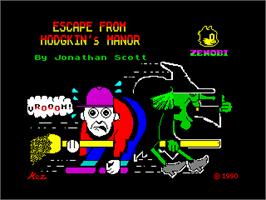 Title screen of Escape From Hodgkin's Manor on the Sinclair ZX Spectrum.