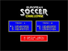 Title screen of European Soccer Challenge on the Sinclair ZX Spectrum.