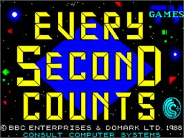 Title screen of Every Second Counts on the Sinclair ZX Spectrum.