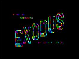 Title screen of Exodus on the Sinclair ZX Spectrum.