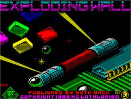 Title screen of Exploding Wall on the Sinclair ZX Spectrum.
