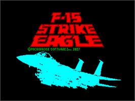 Title screen of F-15 Strike Eagle on the Sinclair ZX Spectrum.