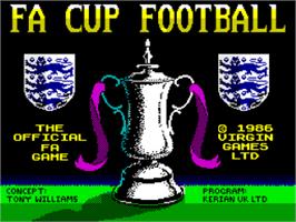 Title screen of F.A Cup Football on the Sinclair ZX Spectrum.