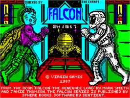 Title screen of Falcon: The Renegade Lord on the Sinclair ZX Spectrum.