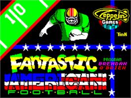 Title screen of Fantastic American Football on the Sinclair ZX Spectrum.