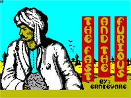 Title screen of Fast And The Furious, The on the Sinclair ZX Spectrum.