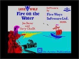 Title screen of Fire On The Water on the Sinclair ZX Spectrum.