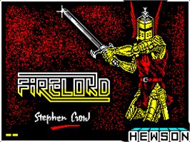 Title screen of Firelord on the Sinclair ZX Spectrum.