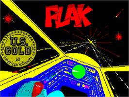 Title screen of Flak on the Sinclair ZX Spectrum.