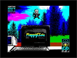 Title screen of Flappy Clive on the Sinclair ZX Spectrum.