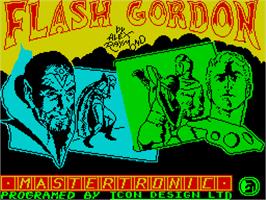Title screen of Flash Gordon on the Sinclair ZX Spectrum.