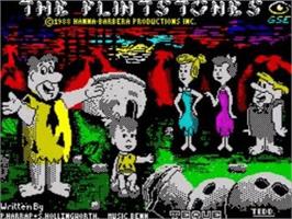 Title screen of Flintstones, The on the Sinclair ZX Spectrum.