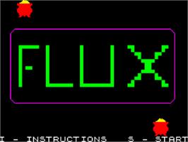 Title screen of Flux on the Sinclair ZX Spectrum.
