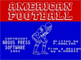 Title screen of Football on the Sinclair ZX Spectrum.