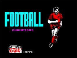Title screen of Football Champions on the Sinclair ZX Spectrum.