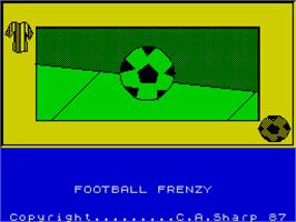 Title screen of Football Frenzy on the Sinclair ZX Spectrum.