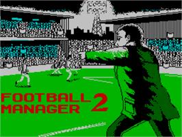 Title screen of Football Manager 2 on the Sinclair ZX Spectrum.