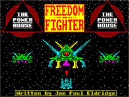 Title screen of Freedom Fighter on the Sinclair ZX Spectrum.
