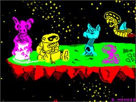 Title screen of Frontiers on the Sinclair ZX Spectrum.