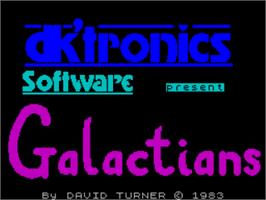 Title screen of Galactians on the Sinclair ZX Spectrum.