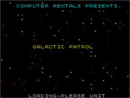 Title screen of Galactic Patrol on the Sinclair ZX Spectrum.