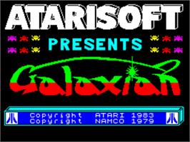 Title screen of Galaxian (Atarisoft) on the Sinclair ZX Spectrum.
