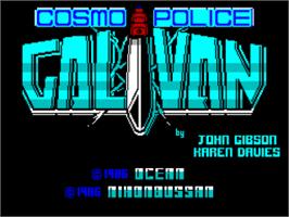 Title screen of Galivan on the Sinclair ZX Spectrum.
