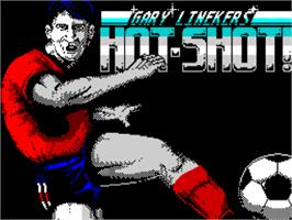 Title screen of Gary Lineker's Hot-shot! on the Sinclair ZX Spectrum.