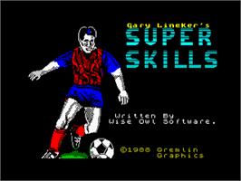 Title screen of Gary Linekers Superskills on the Sinclair ZX Spectrum.