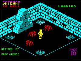 Title screen of Gateway To Hell on the Sinclair ZX Spectrum.