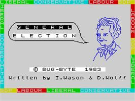 Title screen of General Election on the Sinclair ZX Spectrum.