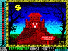 Title screen of Ghost Hunters on the Sinclair ZX Spectrum.