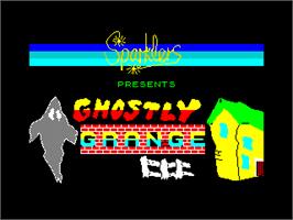 Title screen of Ghostly Grange on the Sinclair ZX Spectrum.