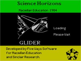 Title screen of Glider on the Sinclair ZX Spectrum.