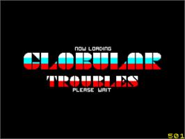 Title screen of Globular Troubles on the Sinclair ZX Spectrum.