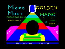 Title screen of Golden Hawk on the Sinclair ZX Spectrum.