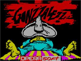 Title screen of Gonzzalezz on the Sinclair ZX Spectrum.