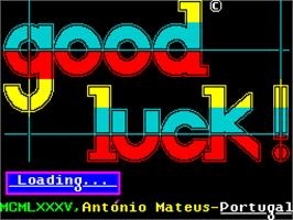 Title screen of Good Luck! on the Sinclair ZX Spectrum.