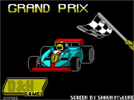Title screen of Grand Prix on the Sinclair ZX Spectrum.
