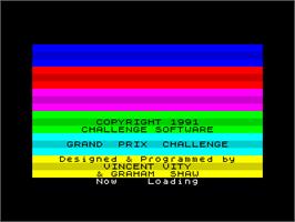 Title screen of Grand Prix Challenge on the Sinclair ZX Spectrum.