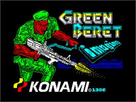Title screen of Green Beret on the Sinclair ZX Spectrum.