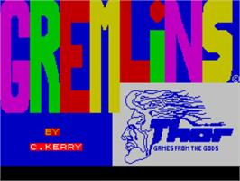 Title screen of Gremlins (Thor Computer Software) on the Sinclair ZX Spectrum.
