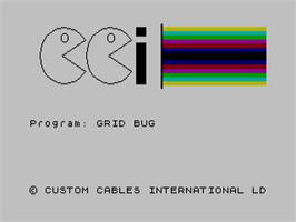Title screen of Grid-bug on the Sinclair ZX Spectrum.
