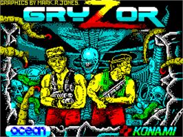 Title screen of Gryzor on the Sinclair ZX Spectrum.