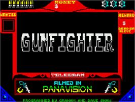 Title screen of Gunfighter on the Sinclair ZX Spectrum.