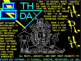 Title screen of H.r.h. on the Sinclair ZX Spectrum.