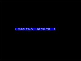 Title screen of Hacker on the Sinclair ZX Spectrum.