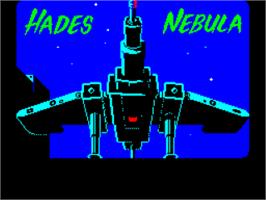Title screen of Hades Nebula on the Sinclair ZX Spectrum.
