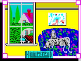 Title screen of Hampstead on the Sinclair ZX Spectrum.