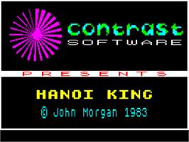 Title screen of Hanoi King on the Sinclair ZX Spectrum.